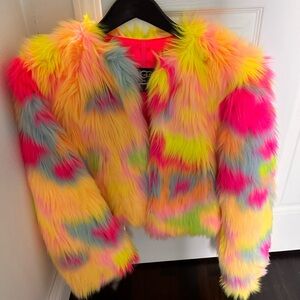 UGG faux fur jacket multicolor